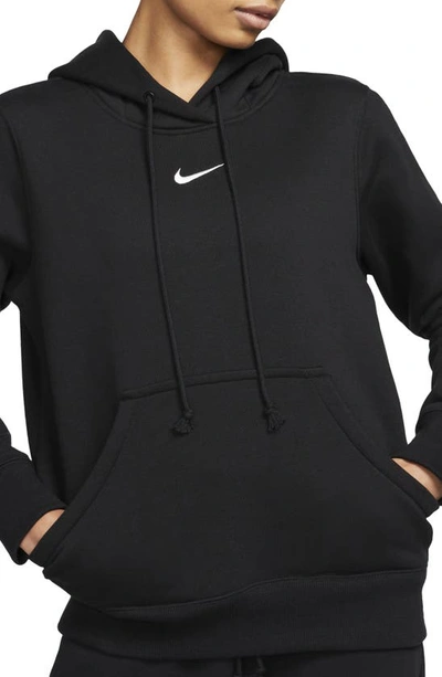 Nike Sportswear Phoenix Fleece Hoodie In Black/ Sail