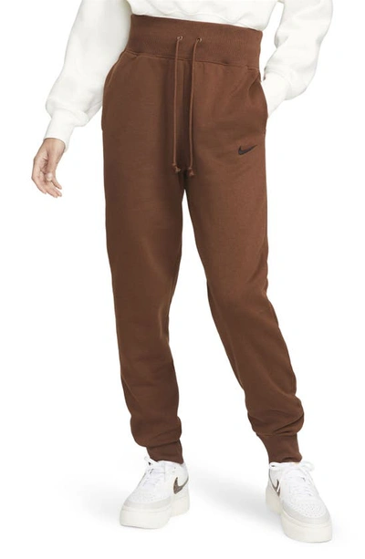 Nike Women's  Sportswear Phoenix Fleece High-waisted Oversized Sweatpants In Brown