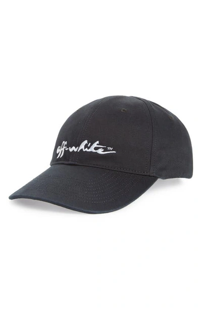 Off-white Black Logo-embroidered Cotton Baseball Cap