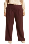 Vince Flannel Easy Pull-on Pants In Deep Wine