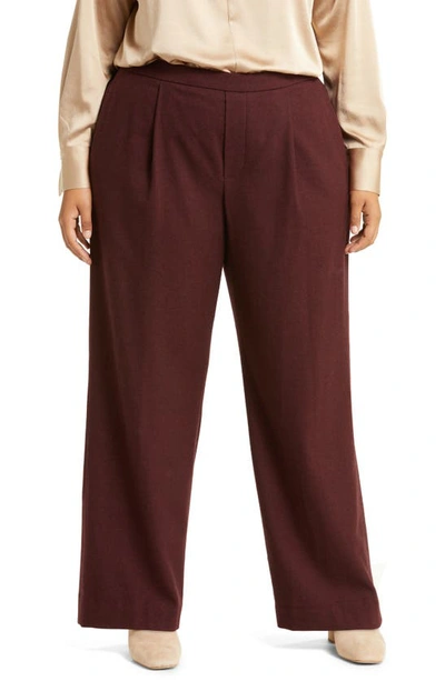 Vince Flannel Easy Pull-on Pants In Deep Wine