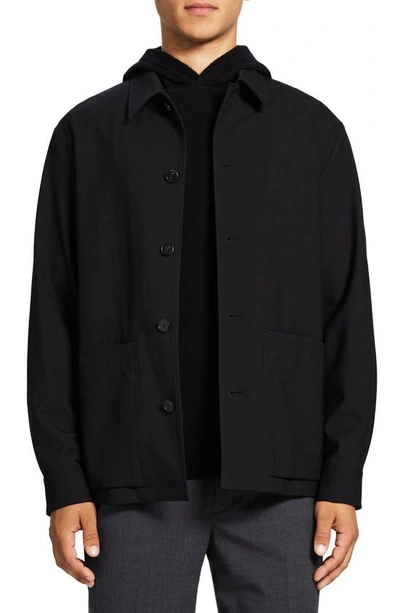 Theory Selk Wool Blend Chore Jacket In Black - 001