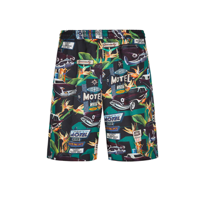 GIVENCHY MOTEL PRINT SILK SHORTS