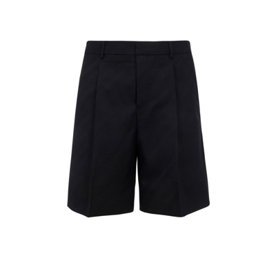 Givenchy Striped Wool Shorts In Black