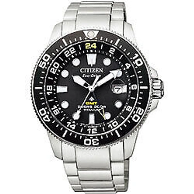 Pre-owned Citizen Promaster Marine Bj7110-89e Black Eco-drive Gmt Men's Watch In Box