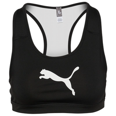 Puma 4keeps Mesh Back Medium Impact Sports Bra In Black