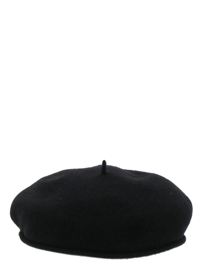 Marine Serre Moon-embroidered Wool Beret In Black