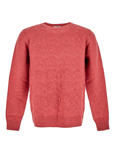 Aion Crewneck Knit Jumper In Pink