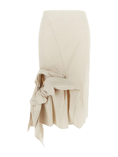 Jacquemus La Jupe Cream Skirt In Ivory