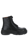 LANVIN FLASH-X BOLD LEATHER LACE-UP BOOTS,FMBOSI05CALF1010