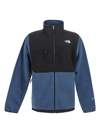 The North Face Logo Vertical Collar Grab Velvet Casual Jacket In Blue