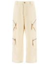 Jacquemus Off White Brown Straight Leg Pant In White