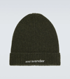 AND WANDER RIBBED-KNIT WOOL BEANIE