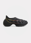 Givenchy Men's Tk-360 Slip-on Knit Sneakers In Black/yellow