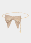 Judith Leiber Crystal Bow Chain Belt In Gold