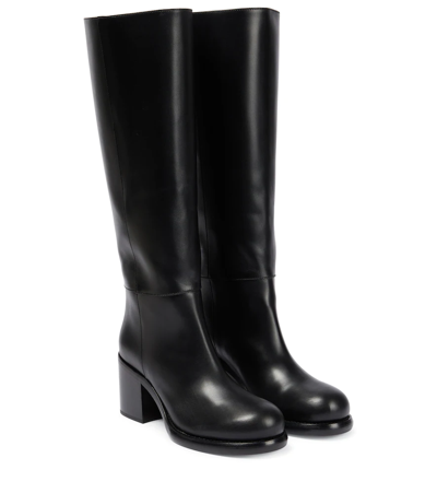 Alaïa Leather Knee-high Boots In Noir