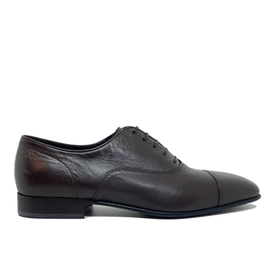 Ferragamo Leather Oxford Shoes In Brown