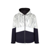 Moncler Quinic Navy And Silver Shell Jacket In Blue
