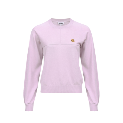 Kenzo Logo Tiger Patch Sweater In Pink