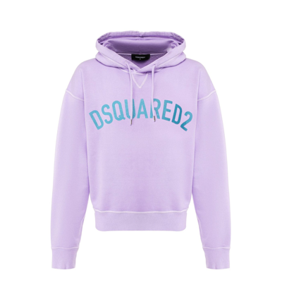 Dsquared2 Logo Hooded Sweatshirt In Purple