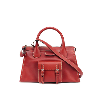Chloé Edith Leather Tote Bag In Brown | ModeSens