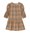 BURBERRY KIDS VINTAGE CHECK PUFF-SLEEVED DRESS (3-10 YEARS)
