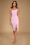 Lulus Happiest Hour Lilac Asymmetrical Bodycon Mini Dress In Lilac