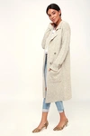 Lulus Cuddle Club Beige Long Sleeve Sweater Coat In Beige