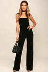 Lulus Enticing Endeavors Black Jumpsuit In Black