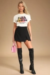 Lulus Keep It Stylish Black High-waisted Skort In Black