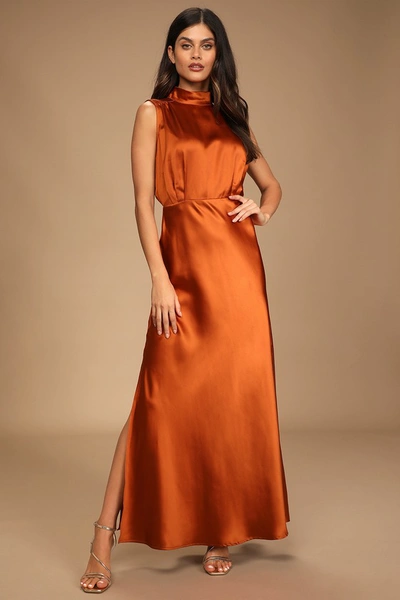 one shoulder champagne dress Island Time One-Shoulder Midi Dress Satin Champagne
