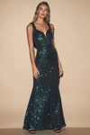 Lulus Forever Glam Emerald Green Sequin Mermaid Maxi Dress In Emerald Green