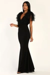 Lulus Fabulous Fun Black Tulle Flutter Sleeve Mermaid Maxi Dress In Black
