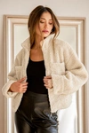 LULUS NEAREST AND DEAREST CREAM SHEARLING JACKET