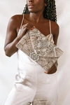 Lulus Sparkling Evening Gold Beaded Clutch In Gold