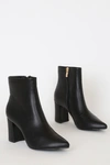 Lulus Sarai Black Pointed-toe Ankle Booties In Black