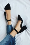 Lulus Ellarose Black Suede Ankle Strap Heels In Black