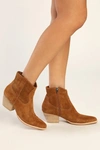 DOLCE VITA SILMA DARK BROWN GENUINE SUEDE LEATHER ANKLE BOOTIES