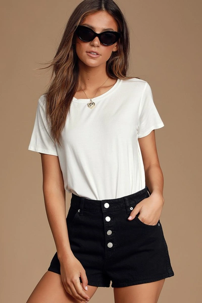 Lulus Basics Skyra White T-shirt Bodysuit