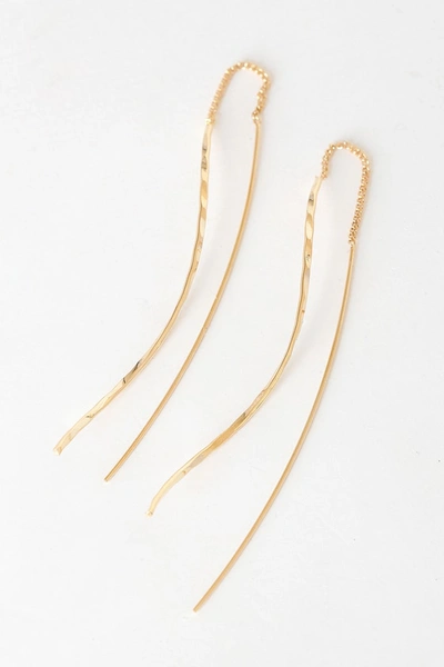 Lulus Thread Count Gold Threader Earrings