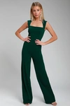 Lulus Enticing Endeavors Emerald Green Jumpsuit In Emerald Green