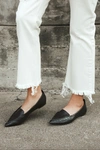 Lulus Emmy Black Crocodile-embossed Pointed Loafers In Black