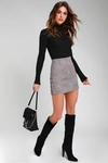 Lulus High Class Light Grey Corduroy Mini Skirt In Light Grey