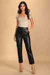 Lulus Open Minded Black Vegan Leather Pants In Black