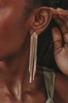 Lulus See Me Glowing Gold Fringe Drop Earrings In Gold