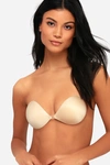 Nubra Seamless Nude Adhesive Bra In Brown