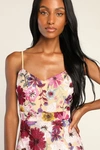 Lulus Garden Grandeur Beige Floral Embroidered A-line Mini Dress In Beige