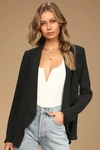 Lulus Miss Punctuality Black Lightweight Blazer In Black