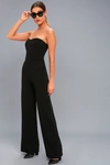 Lulus Edith Black Strapless Jumpsuit In Black