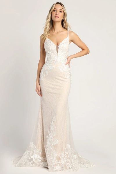 midi dress white lace White Linen Lace Insert Midi Dress – self-portrait-US main image 0